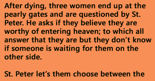 Three Women Meet At The Pearly Gates