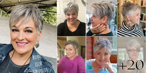Trendy short hairstyles for women over 50.