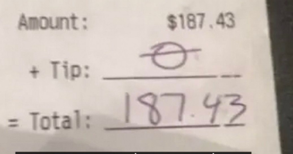 Waitress Gets ‘$0’ Tip On ‘$187’ Bill, Turns Heads After Making Facebook Post ln Response