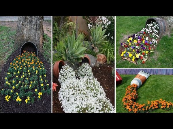 Stunning ideas for spilled flower pots to brighten up your garden landscape